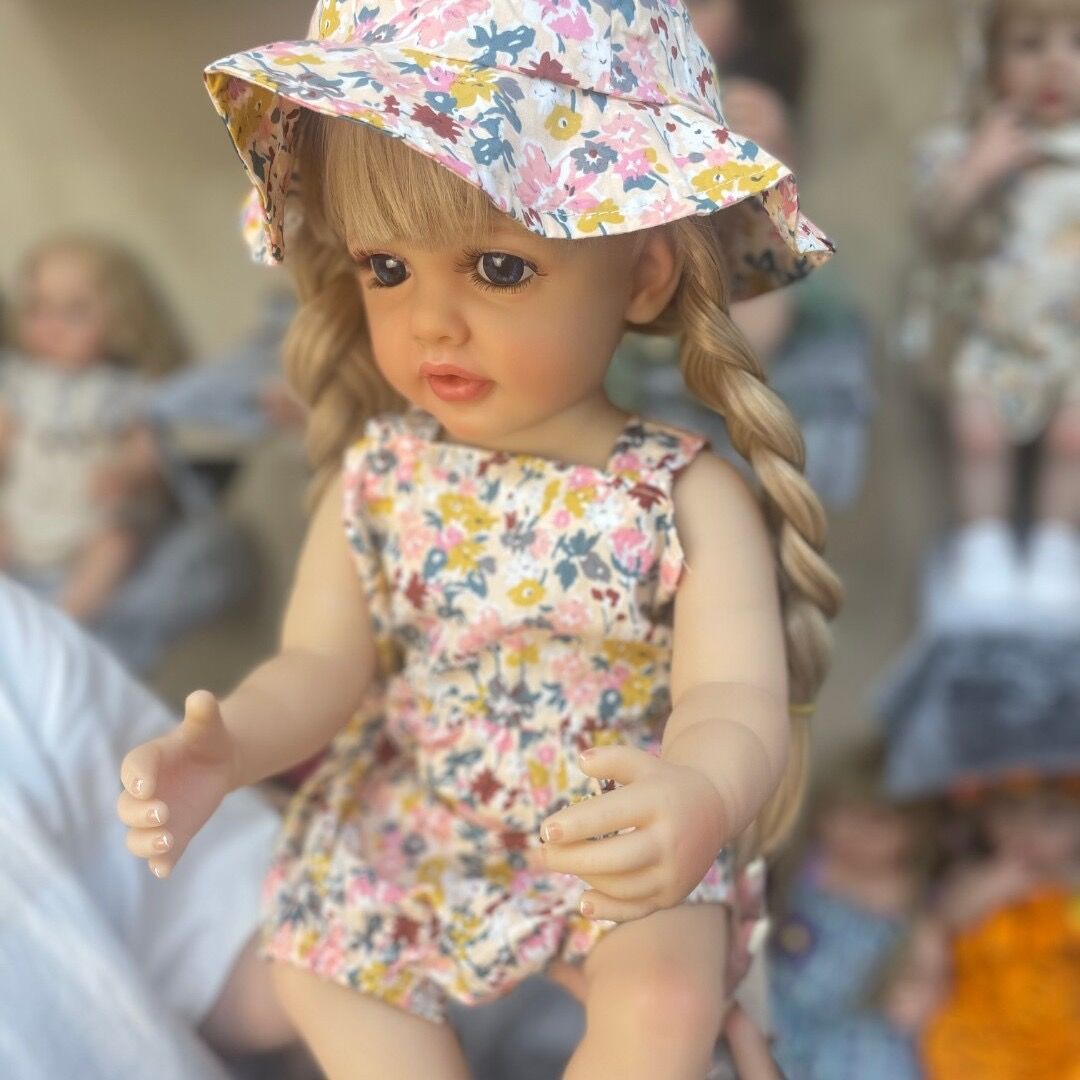 22 Inch Full Body Silicone Lifelike Reborn Baby Dolls Toddler Princess Girl Lifelike Soft Touch Realistic Newborn Babies Dolls 55CM Real Newborn Size Real Life Baby Doll