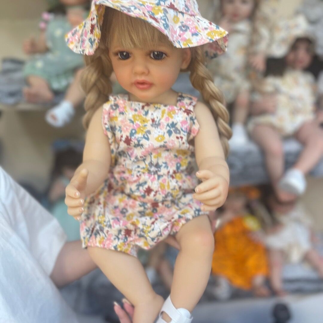 22 Inch Full Body Silicone Lifelike Reborn Baby Dolls Toddler Princess Girl Lifelike Soft Touch Realistic Newborn Babies Dolls 55CM Real Newborn Size Real Life Baby Doll