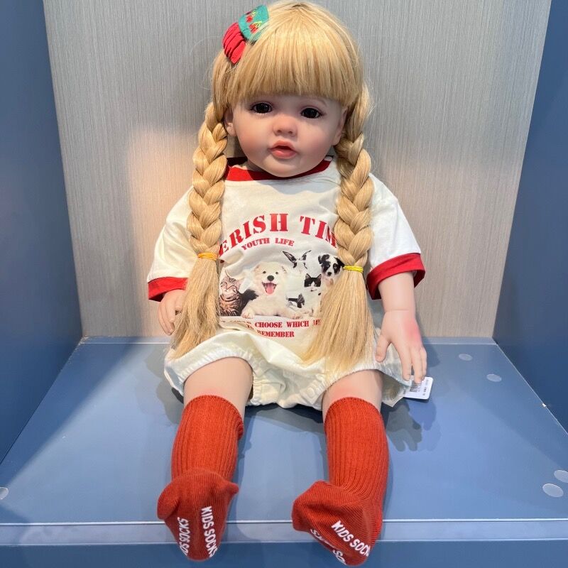 lifelike reborn baby dolls that look real life like babies doll realistic newborn baby dolls for 3+ year old girls reborn toddler dolls beautiful adorable long hair birthday gift fo ags 3+ kids children fashion soft cloth body silicone open eyes smile cute baby