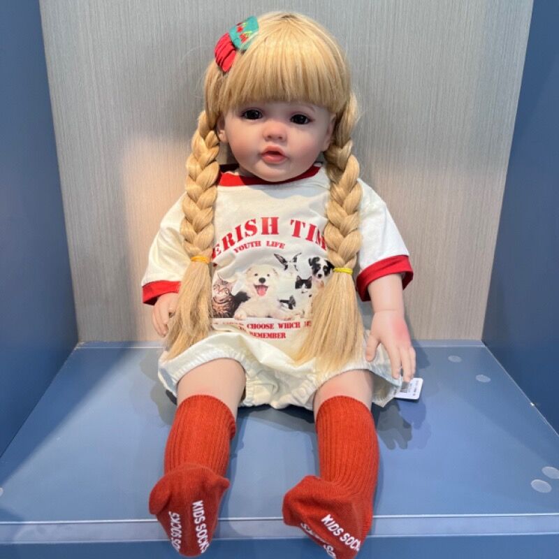 lifelike reborn baby dolls that look real life like babies doll realistic newborn baby dolls for 3+ year old girls reborn toddler dolls beautiful adorable long hair birthday gift fo ags 3+ kids children fashion soft cloth body silicone open eyes smile cute baby
