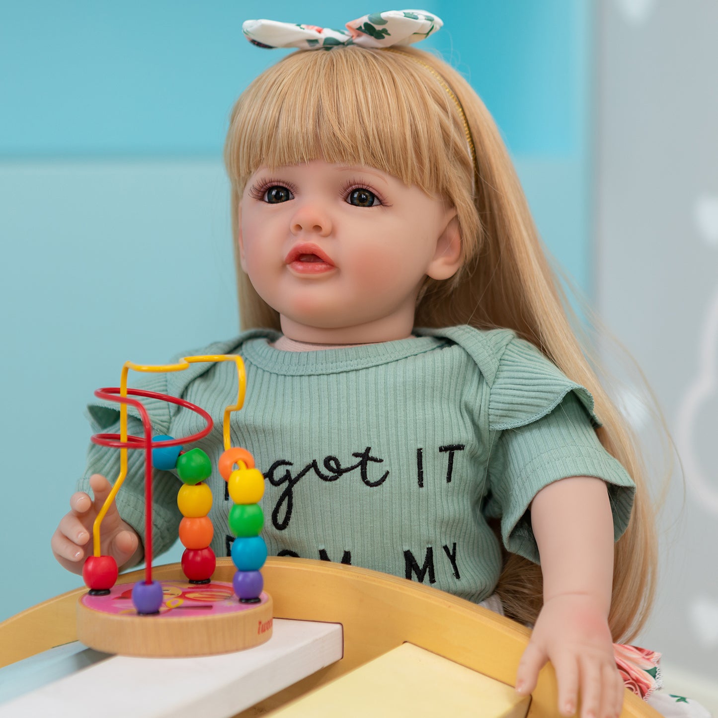 24inch Lifelike Reborn Baby Dolls Toddler Princess Girls Blonde Long Hair Huge Real Baby Size Realistic Newborn Baby Dolls That Look Real