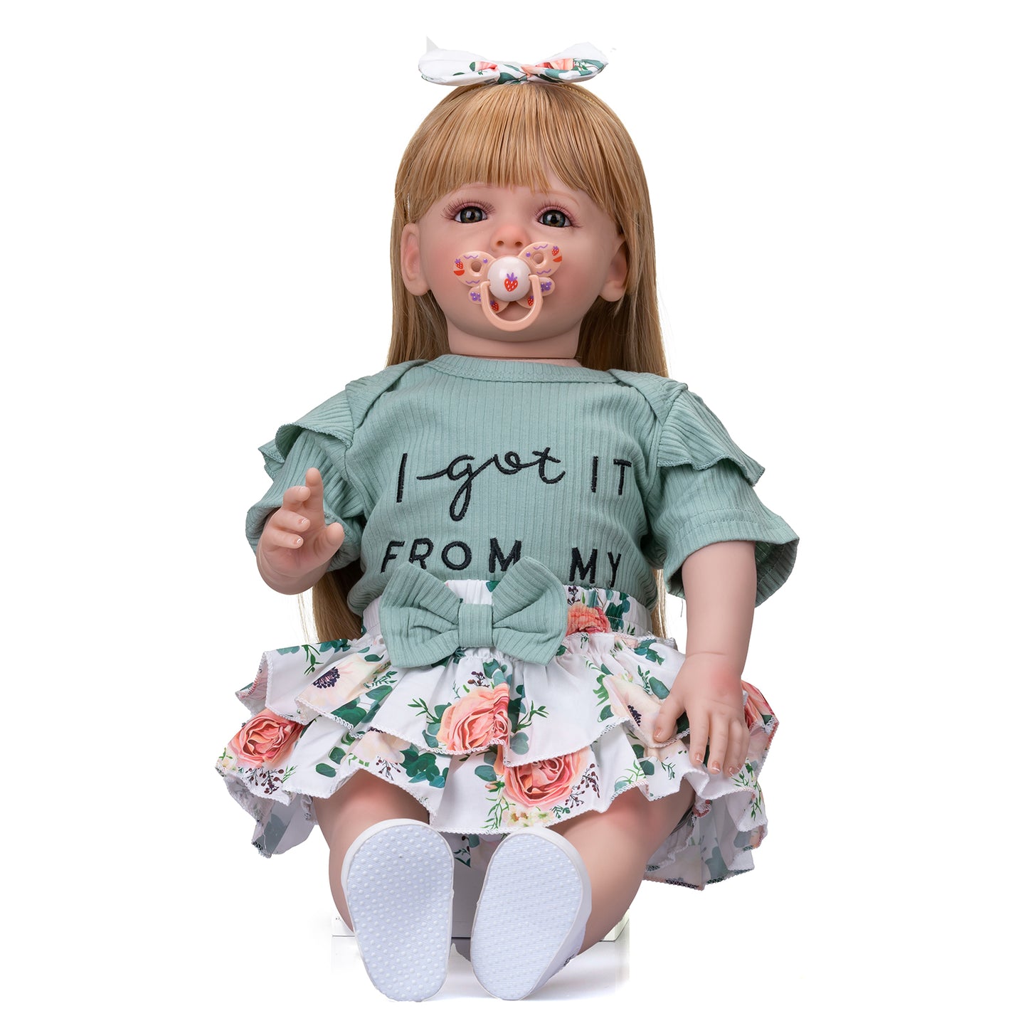 24inch Lifelike Reborn Baby Dolls Toddler Princess Girls Blonde Long Hair Huge Real Baby Size Realistic Newborn Baby Dolls That Look Real