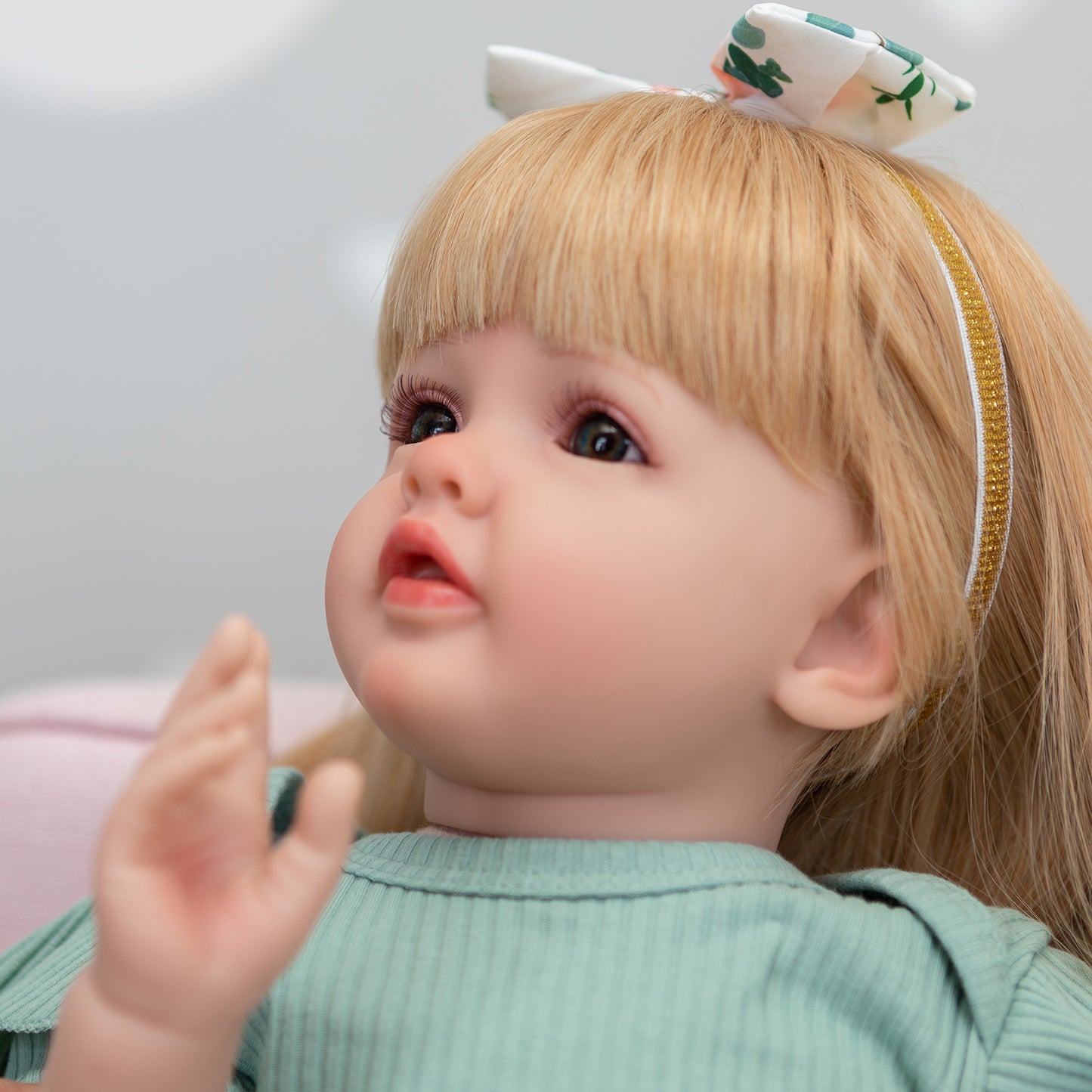 24inch Lifelike Reborn Baby Dolls Toddler Princess Girls Blonde Long Hair Huge Real Baby Size Realistic Newborn Baby Dolls That Look Real