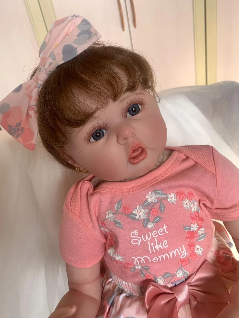 24 Inch Silicone Reborn Baby Dolls Toddler Princess Girls 60CM Weighted Soft Cloth Body Realistic Babies Doll That Look Real Baby,   Visible Veins Collectible Art Doll Beautiful Doll Toys Gifts for Ages 3+