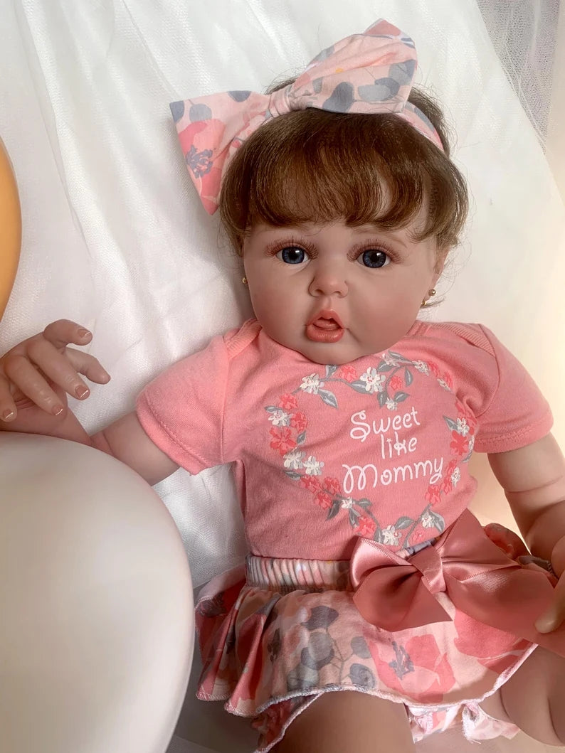 24 Inch Silicone Reborn Baby Dolls Toddler Princess Girls 60CM Weighted Soft Cloth Body Realistic Babies Doll That Look Real Baby,   Visible Veins Collectible Art Doll Beautiful Doll Toys Gifts for Ages 3+