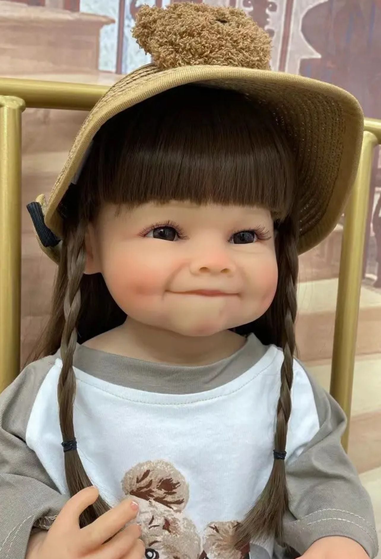 Beautiful Smiling Baby Girl Dolls Lifelike Reborn Baby Dolls Silicone Full Body Toddler Princess Girls With Long Hair That Look Real 55CM Real Newborn Babies Size