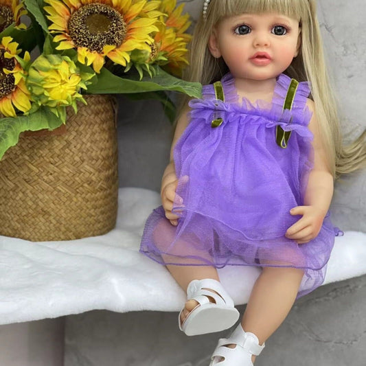Lifelike reborn baby dolls silicone full body toddler princess girls realistic newborn babies dolls that look real life baby dolls bath toys best birthday gifts for ages 3+ year old girls kids