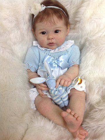 24 Reborn Baby Doll 3D Soft Black Newborn Real Lifelike Girl Toddler Gifts  Toy