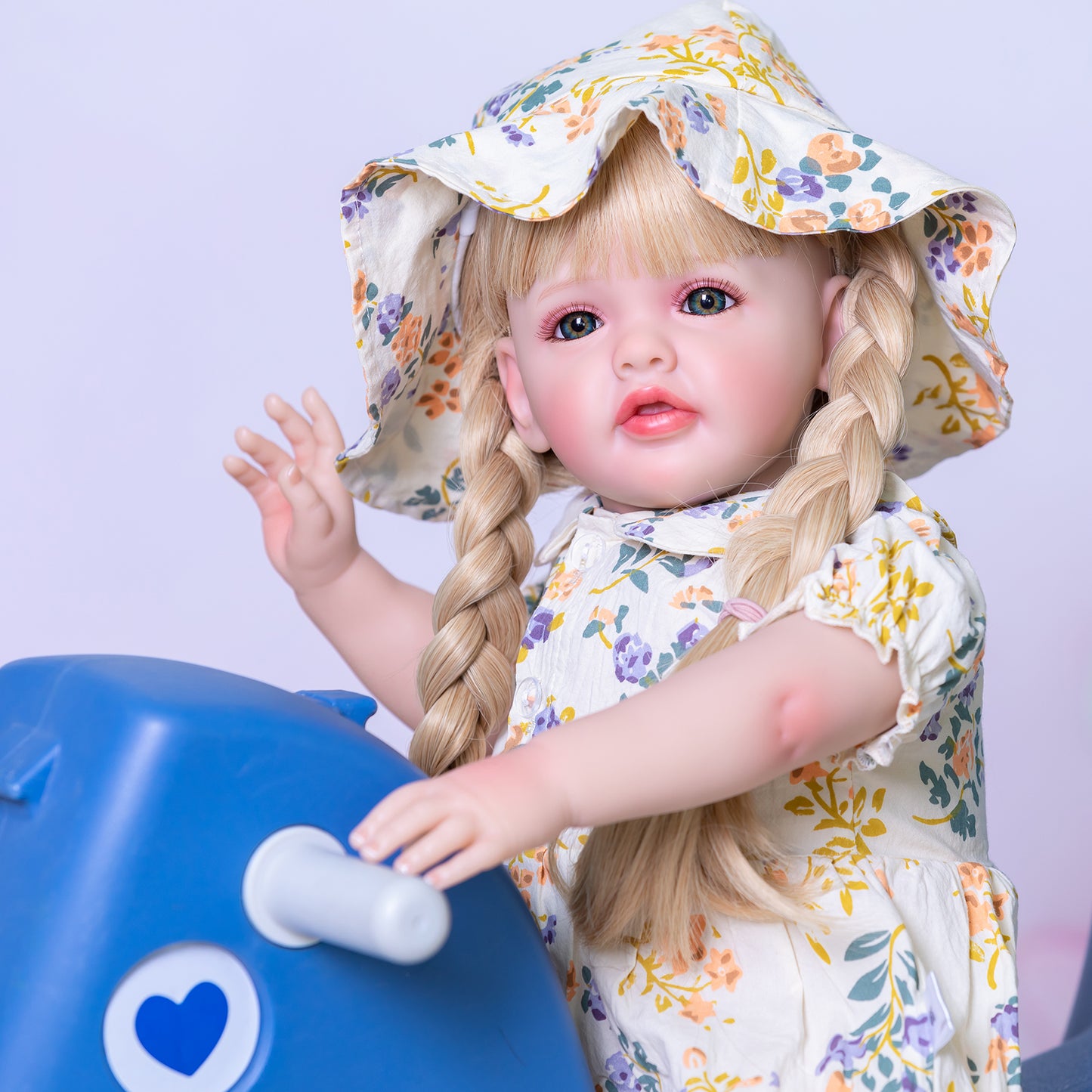 Adorable Blonde Hair Princess Girls Realistic Silicone Reborn Baby Dolls That Look Real Babies 60CM 24 Inch Weighted Soft Cloth Body Reborn Toddler Dolls Toys Gift For 3+ Year Od Girls