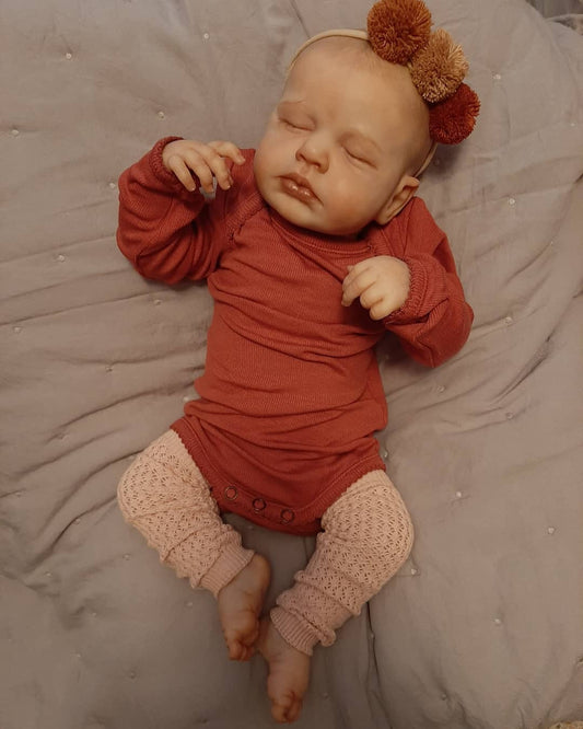 Adorable sleeping girls Real Newborn Babies Size 20 Inch Lifelike Reborn Baby Dolls That Look Real Life Baby 3D Skin Visible Veins Collectible Art Doll
