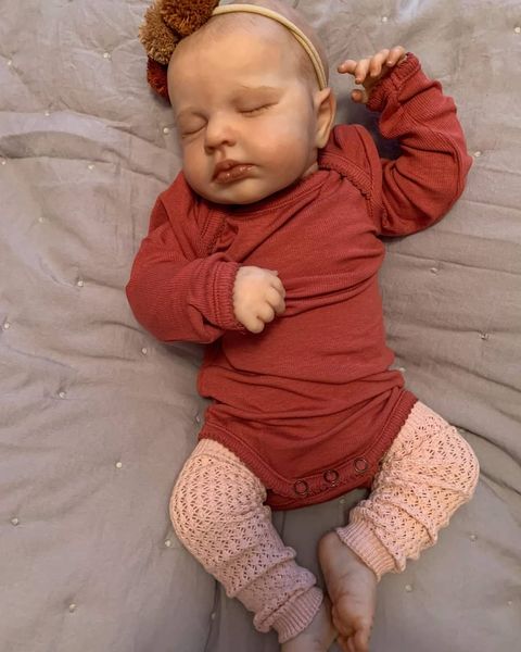 Adorable sleeping girls Real Newborn Babies Size 20 Inch Lifelike Reborn Baby Dolls That Look Real Life Baby 3D Skin Visible Veins Collectible Art Doll