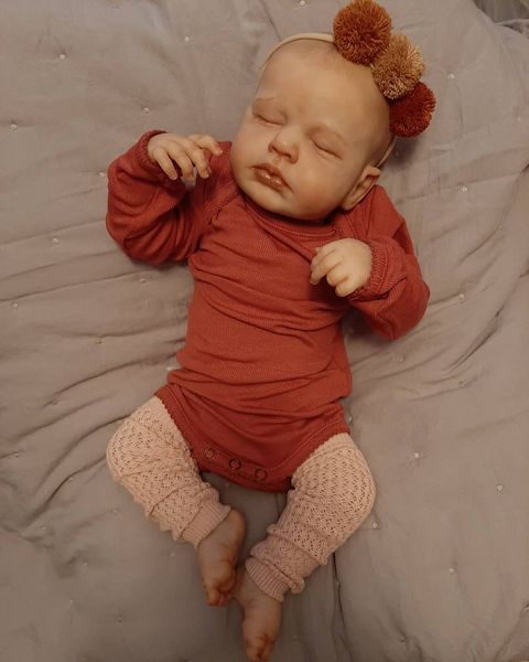 Adorable sleeping girls Real Newborn Babies Size 20 Inch Lifelike Reborn Baby Dolls That Look Real Life Baby 3D Skin Visible Veins Collectible Art Doll