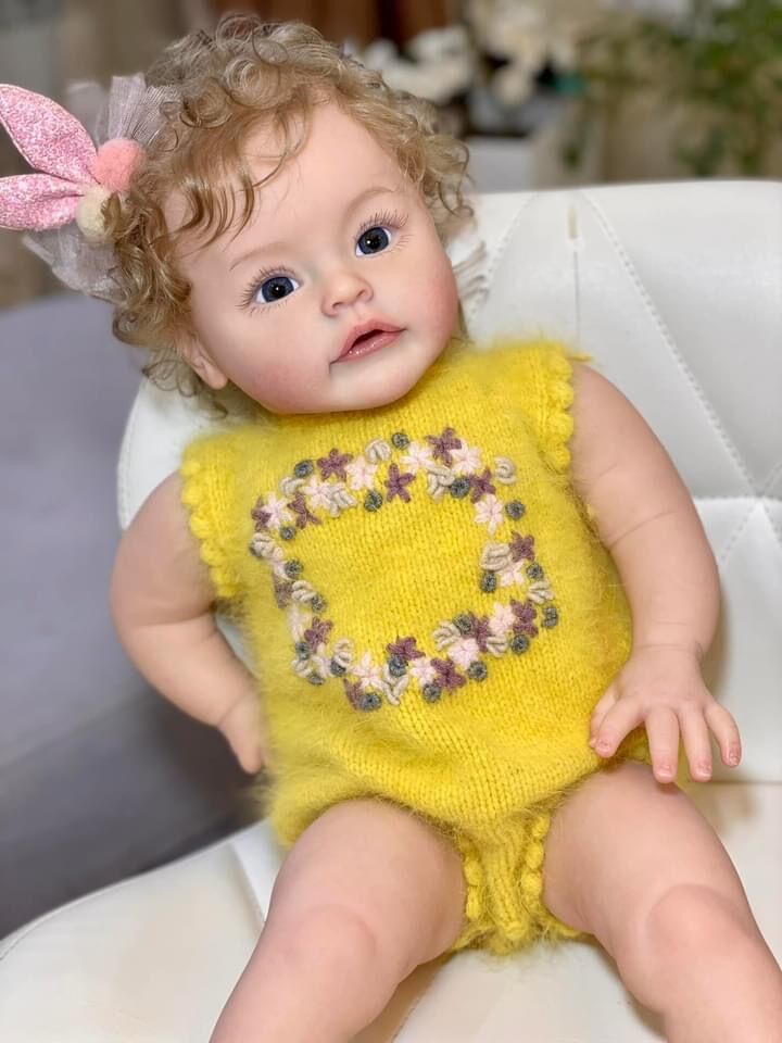Beautiful Curly Hair Princess Girl Reborn Toddler Dolls Silicone 24 Inches Visible Veins Weighted Soft Cloth Body Realistic Baby Dolls That Look Real and Feel Real Lifelike Newborn Babies Size Dolls Toys for Ages 3+