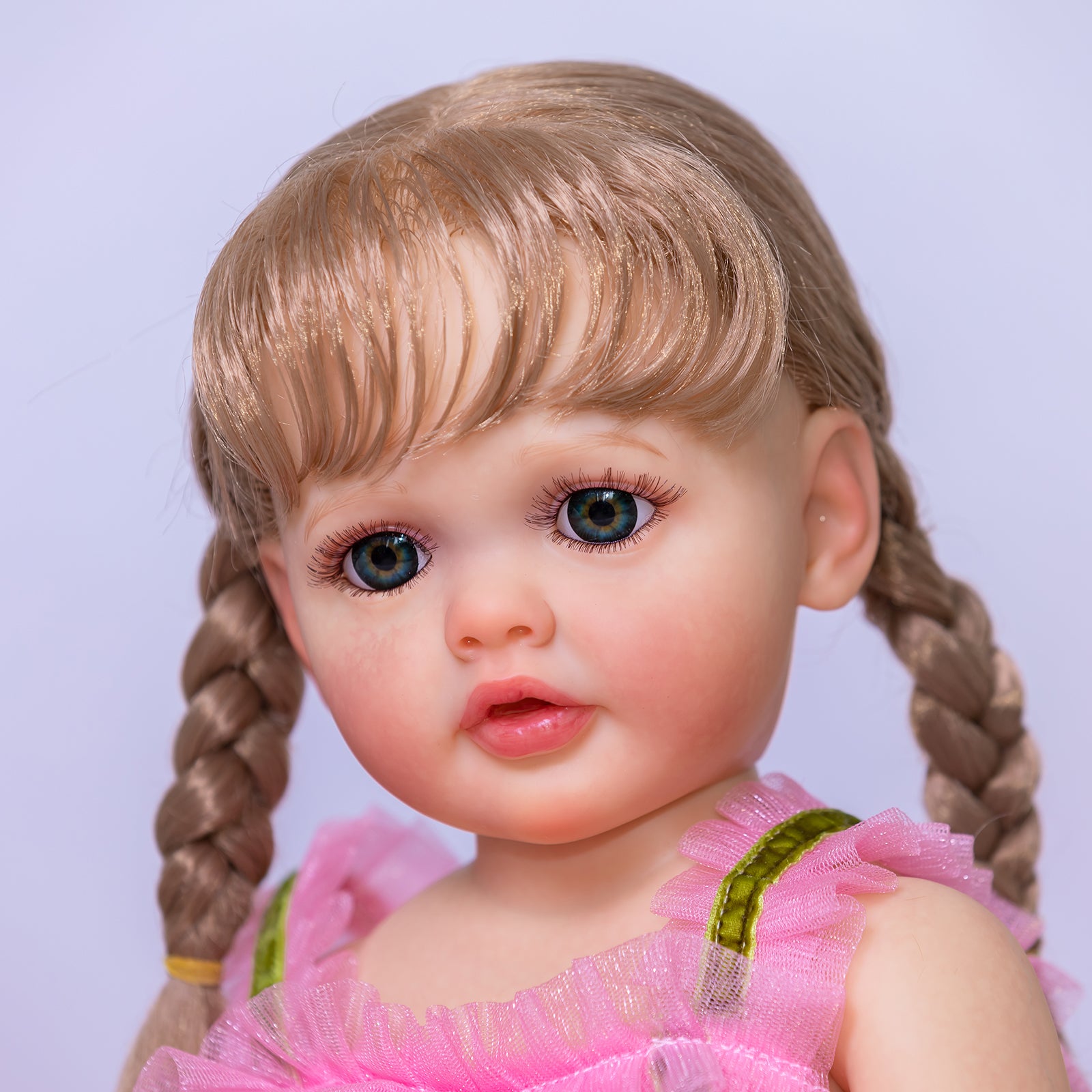 Beautiful Blonde Long Hair Princess Girls Lifelike Reborn Baby Dolls Silicone Full Body Girl 22 Inches 55CM Visible Veins Washable Realistic Newborn Babies Doll Toys For Ages 3+ Children