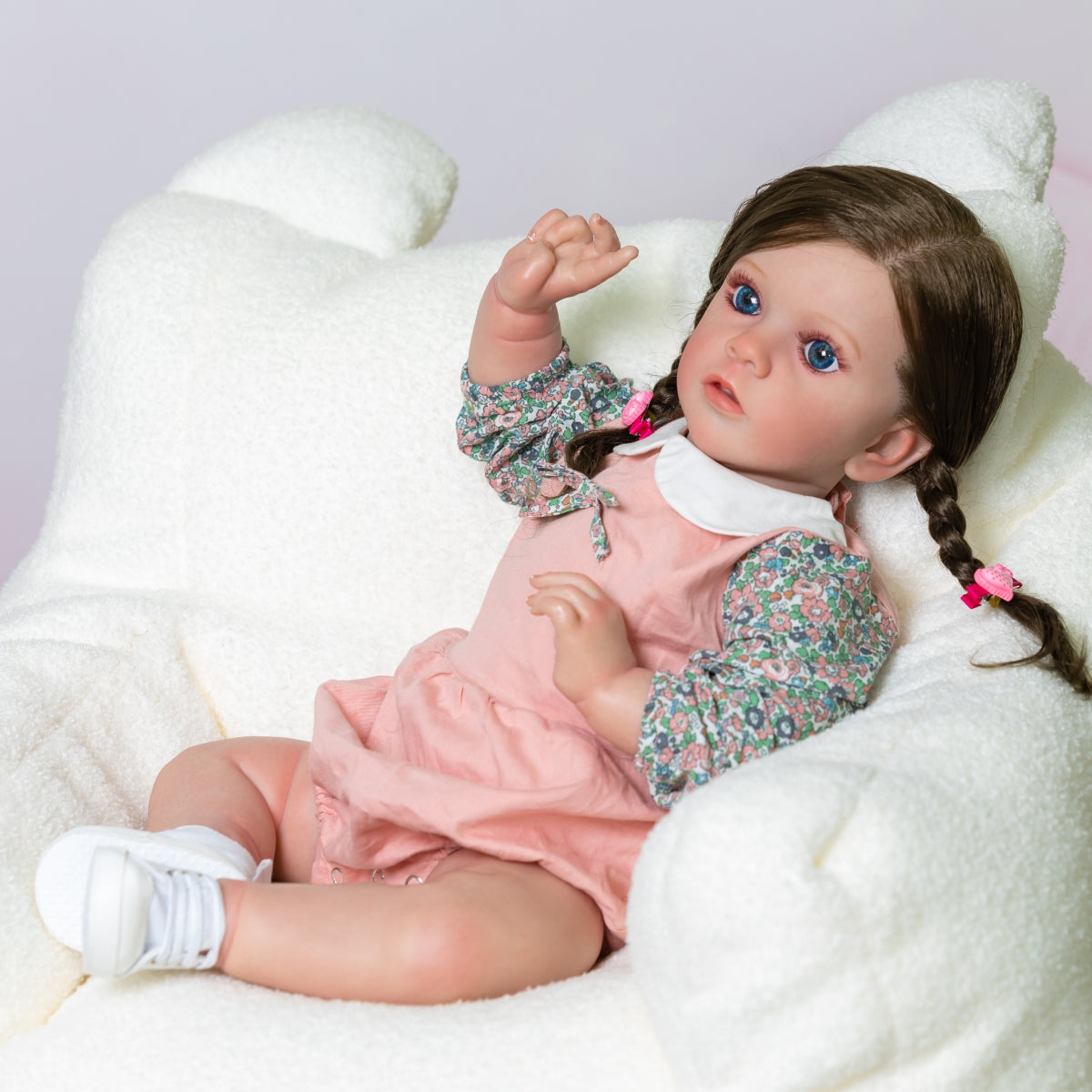 Beautiful Long Hair Princess Girls Lifelike Reborn Toddler Dolls That Look Real 60CM Weighted Soft Cloth Realistic Baby Dolls Real Life Baby Visible Veins High Quality Collectible Art Doll Toys Gift For 3+ Year Old