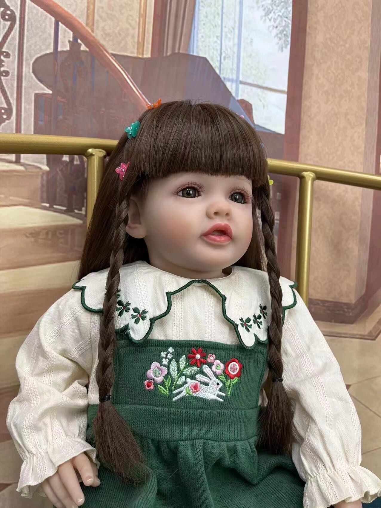 lifelike reborn baby dolls that look real life like babies doll realistic newborn baby dolls for 3+ year old girls reborn toddler dolls beautiful adorable long hair birthday gift fo ags 3+ kids children fashion soft cloth body silicone open eyes smile cute baby