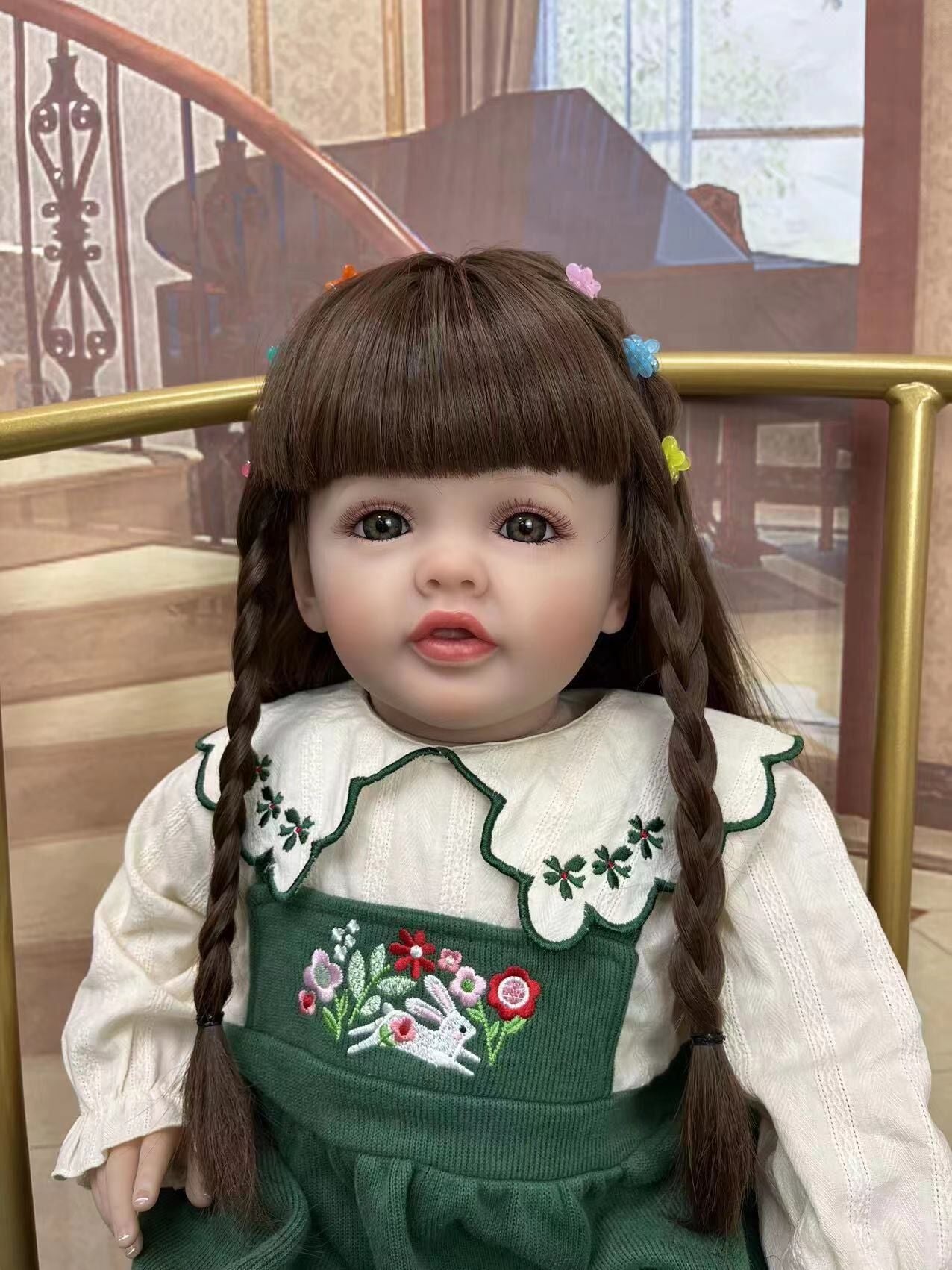 lifelike reborn baby dolls that look real life like babies doll realistic newborn baby dolls for 3+ year old girls reborn toddler dolls beautiful adorable long hair birthday gift fo ags 3+ kids children fashion soft cloth body silicone open eyes smile cute baby