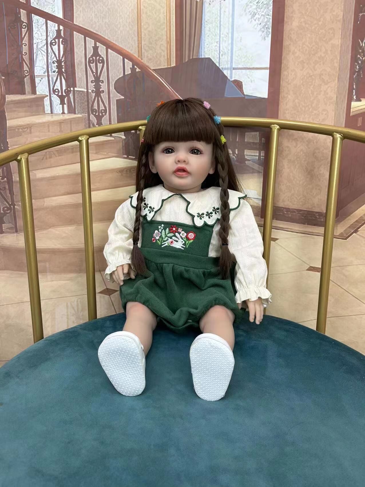 lifelike reborn baby dolls that look real life like babies doll realistic newborn baby dolls for 3+ year old girls reborn toddler dolls beautiful adorable long hair birthday gift fo ags 3+ kids children fashion soft cloth body silicone open eyes smile cute baby