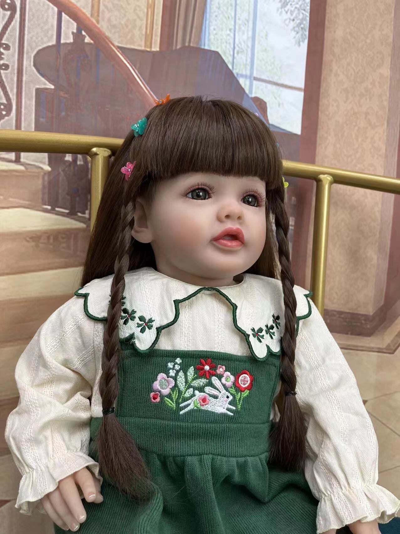 lifelike reborn baby dolls that look real life like babies doll realistic newborn baby dolls for 3+ year old girls reborn toddler dolls beautiful adorable long hair birthday gift fo ags 3+ kids children fashion soft cloth body silicone open eyes smile cute baby