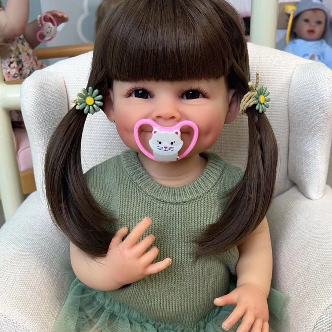 Lifelike Reborn Baby Dolls Full Body Silicone Girl 22 Inch Realistic Baby Dolls Toddler Princess Girls 55CM Real Newborn Babies Size Soft Touch Adorable Toys Gift For 3+ Year Old Kids