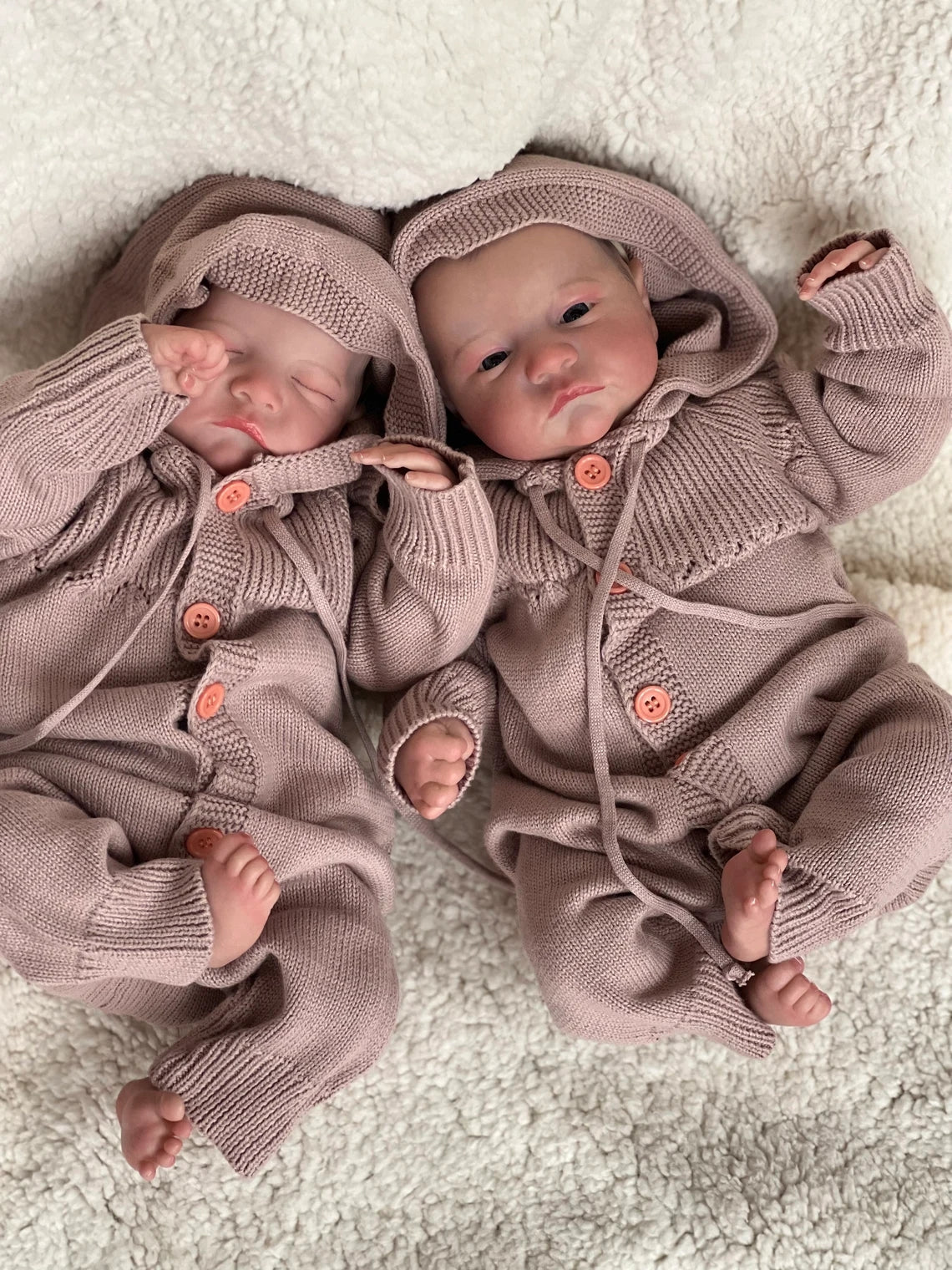 Lifelike Reborn Baby Dolls Twins Awake & Sleeping 19 Inch Visible Veins Realistic Newborn Babies Dolls That Look Real Baby Toys Dolls Gift for Ages 3+