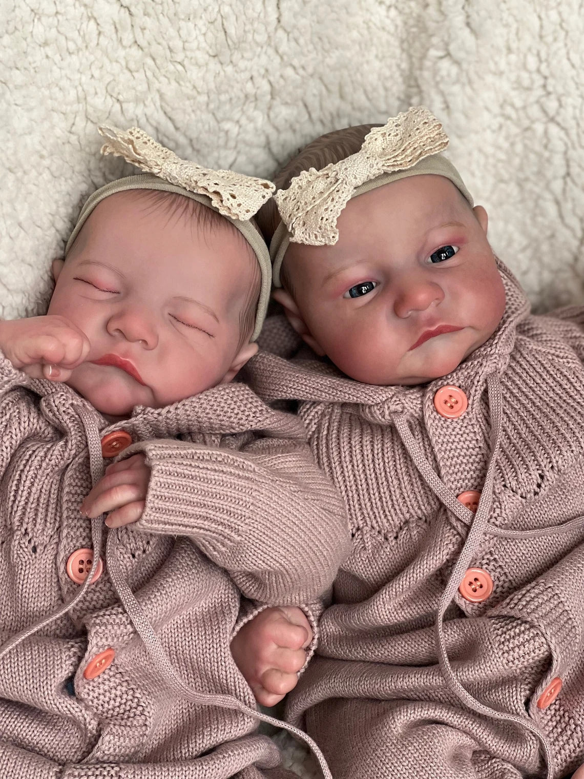Lifelike Reborn Baby Dolls Twins Awake & Sleeping 19 Inch Visible Veins Realistic Newborn Babies Dolls That Look Real Baby Toys Dolls Gift for Ages 3+