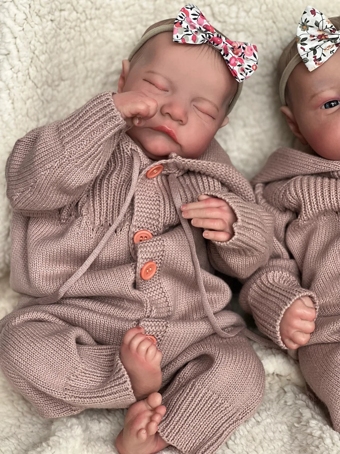 Lifelike Reborn Baby Dolls Twins Awake & Sleeping 19 Inch Visible Veins Realistic Newborn Babies Dolls That Look Real Baby Toys Dolls Gift for Ages 3+