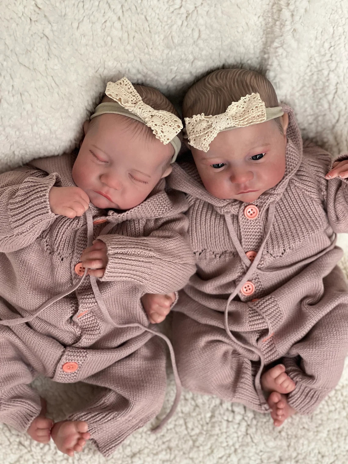 Lifelike Reborn Baby Dolls Twins Awake & Sleeping 19 Inch Visible Veins Realistic Newborn Babies Dolls That Look Real Baby Toys Dolls Gift for Ages 3+