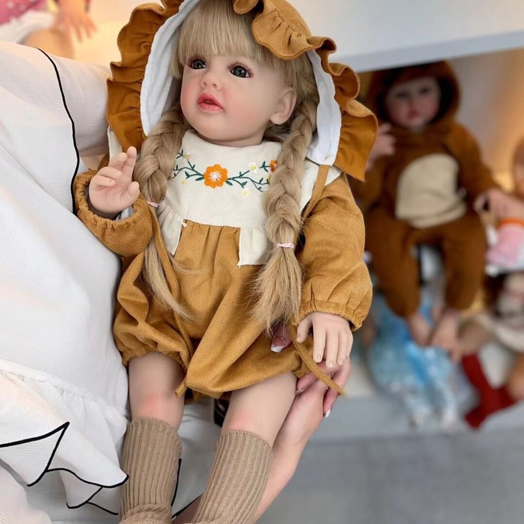 lifelike reborn baby dolls that look real life like babies doll realistic newborn baby dolls for 3+ year old girls reborn toddler dolls beautiful adorable long hair birthday gift fo ags 3+ kids children fashion soft cloth body silicone open eyes smile cute baby