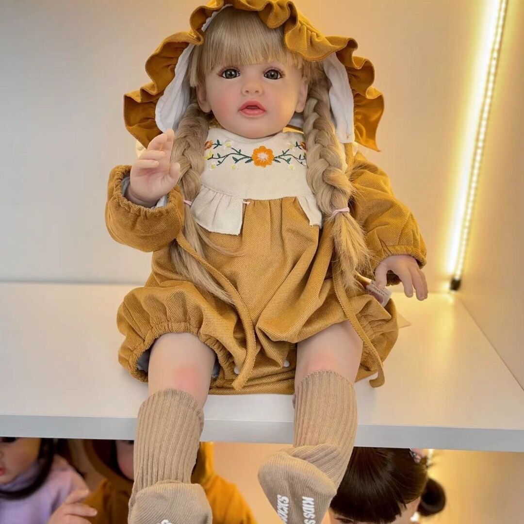 lifelike reborn baby dolls that look real life like babies doll realistic newborn baby dolls for 3+ year old girls reborn toddler dolls beautiful adorable long hair birthday gift fo ags 3+ kids children fashion soft cloth body silicone open eyes smile cute baby