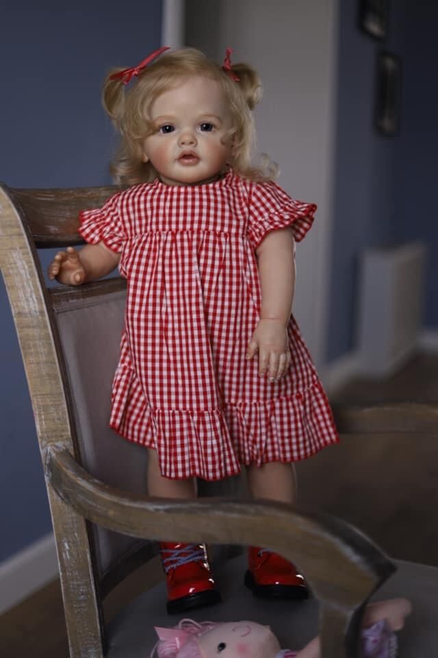 Lifelike Reborn Toddler Girl Dolls Princess 24 Inches 60CM Weighted Soft Cloth Body Realistic Baby Dolls Toy Gift For 3+ Year Old Girls Hand Detailed 3D Painting Visible Veins Rooted Long Blond Hair