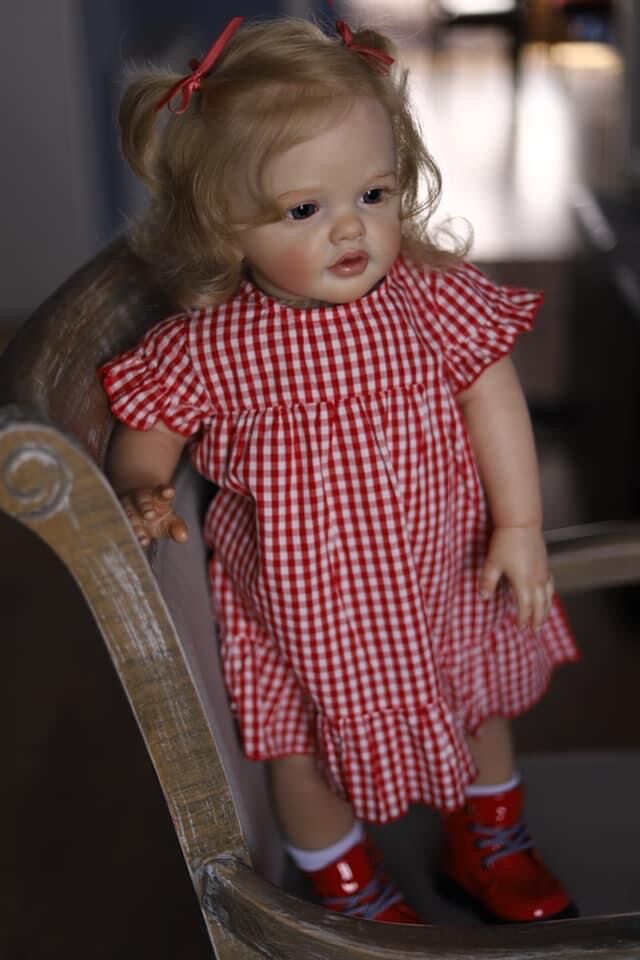 Lifelike Reborn Toddler Girl Dolls Princess 24 Inches 60CM Weighted Soft Cloth Body Realistic Baby Dolls Toy Gift For 3+ Year Old Girls Hand Detailed 3D Painting Visible Veins Rooted Long Blond Hair