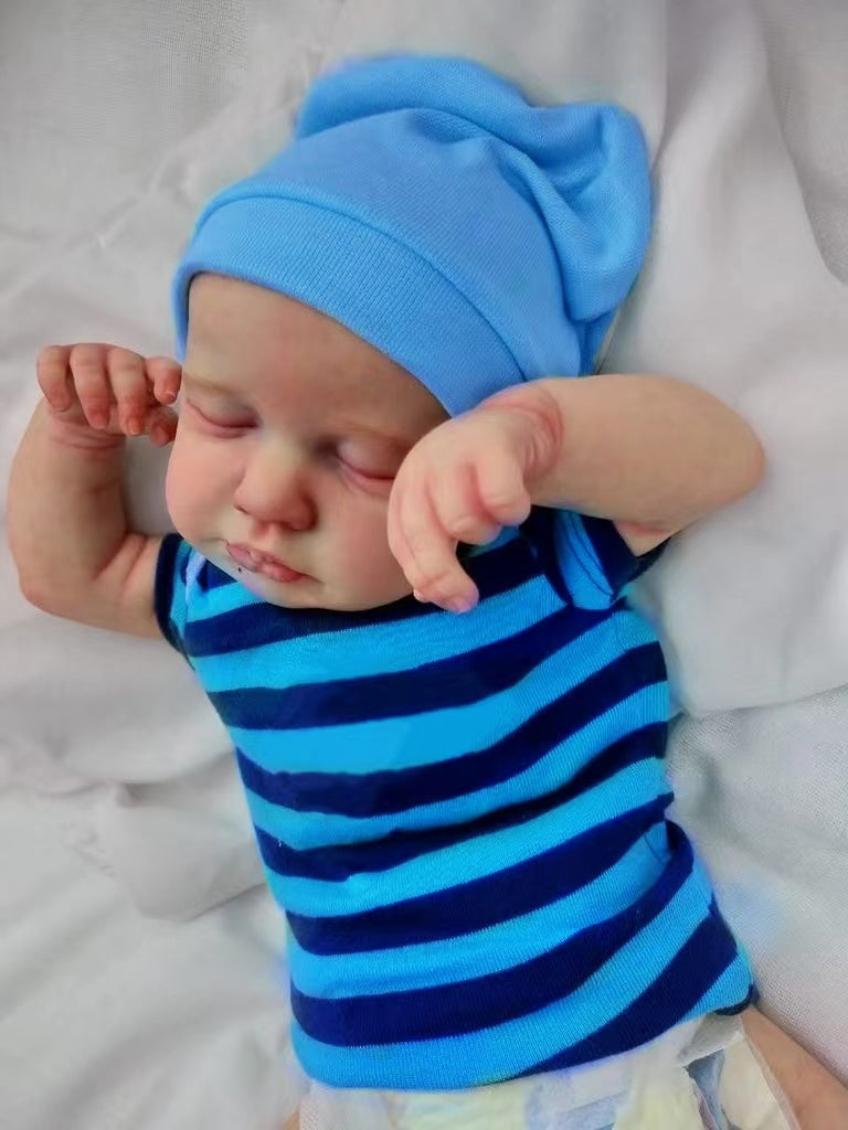Lifelike Sleeping Boy Reborn Baby Dolls That Look Real Newborn Babies, 19 Inch Soft Body Realistic Newborn Baby Dolls For 3+ Year Old Kids, Handmade 3d Skin Painted Hair Visible Veins Birthday Gift