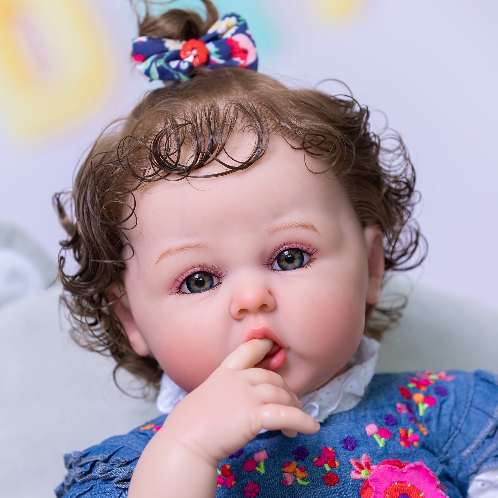 Lifelike Visible Veins Realistic Baby Dolls That Look Real Babies 24 Inch 60CM Silicone Reborn Baby Dolls Toddler Princess Girls with Adorable Curly Hair