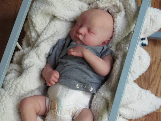 MNMJ Reborn baby dolls - 19-inch baby soft body realistic newborn baby dolls poseable real life baby doll sleeping baby girl with feeding kit adorable gift for kids age 3+ year olds