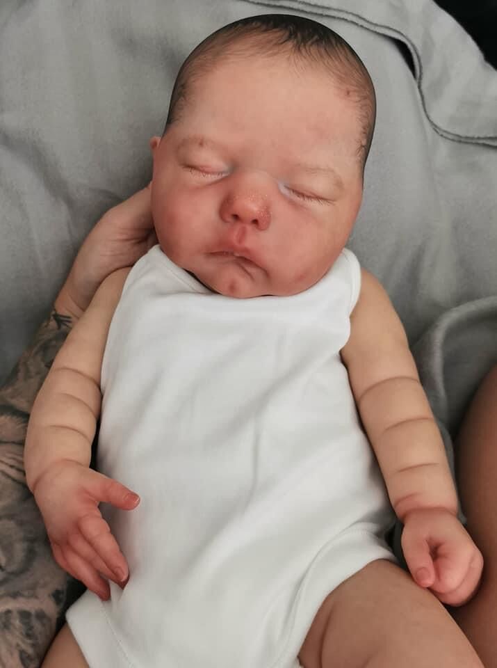 Realistic Newborn Baby Dolls 49CM Lifelike Silicone Reborn Baby Dolls That Look Real 3D Skin Multiple Layers Painting Visible Veins High Quality Collectible Art Doll