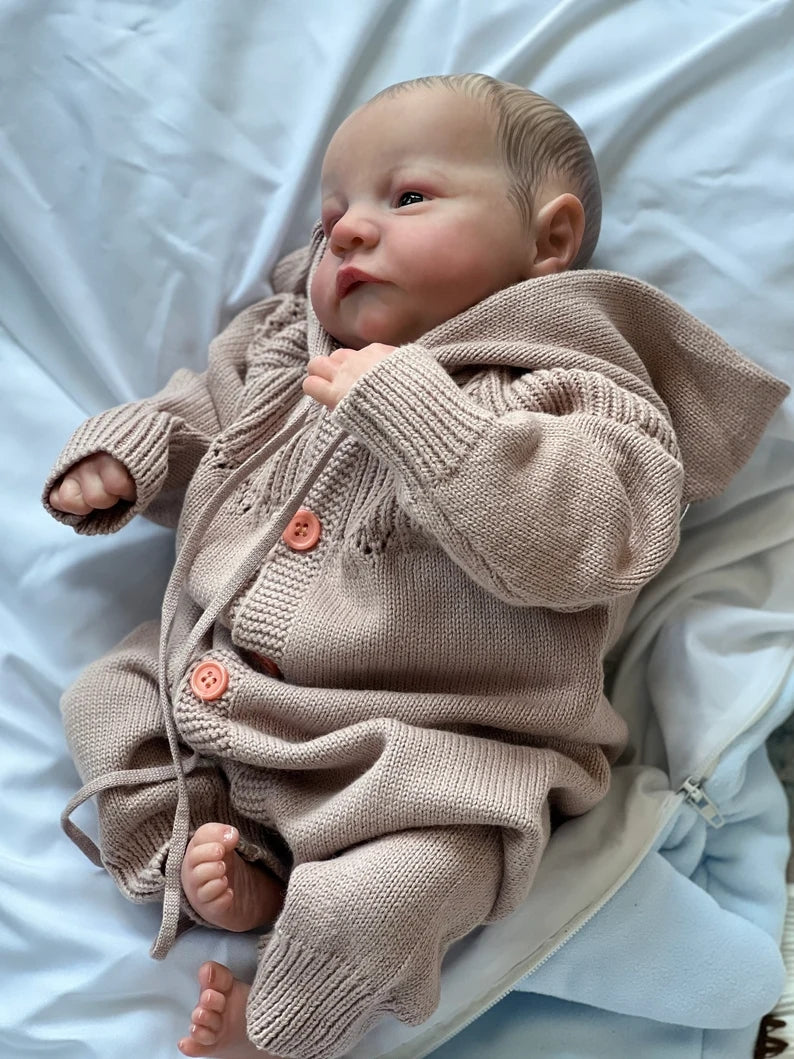 Realistic Reborn Baby Dolls 19 Inch Soft Silicone Realistic Newborn Babies Doll That Look Real Baby Adorable Awake Girls 3D Skin Visible Veins Collectible Art Doll for 3+ Year Old Girls