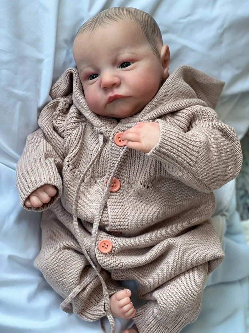Realistic Reborn Baby Dolls 19 Inch Soft Silicone Realistic Newborn Babies Doll That Look Real Baby Adorable Awake Girls 3D Skin Visible Veins Collectible Art Doll for 3+ Year Old Girls