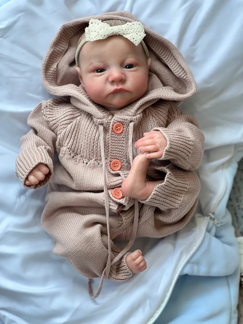 Realistic Reborn Baby Dolls 19 Inch Soft Silicone Realistic Newborn Babies Doll That Look Real Baby Adorable Awake Girls 3D Skin Visible Veins Collectible Art Doll for 3+ Year Old Girls