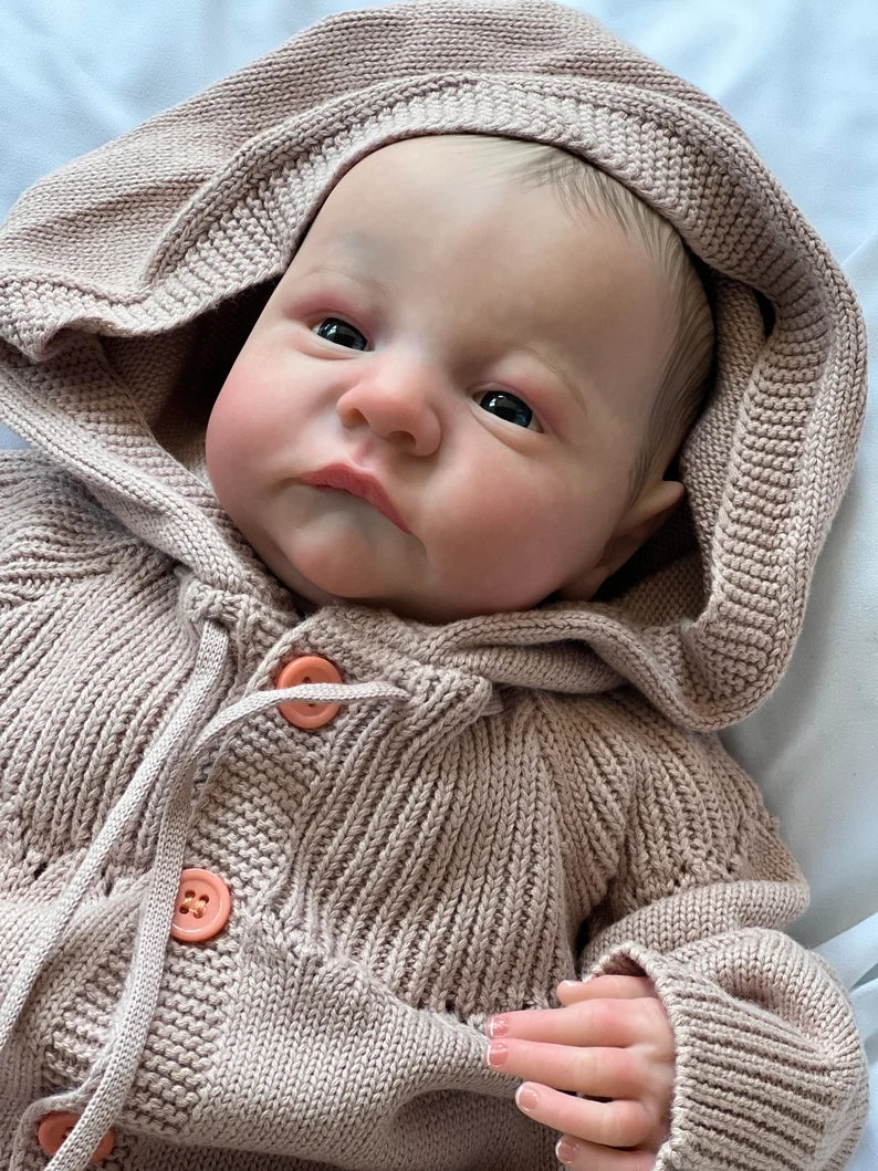 Realistic Reborn Baby Dolls 19 Inch Soft Silicone Realistic Newborn Babies Doll That Look Real Baby Adorable Awake Girls 3D Skin Visible Veins Collectible Art Doll for 3+ Year Old Girls