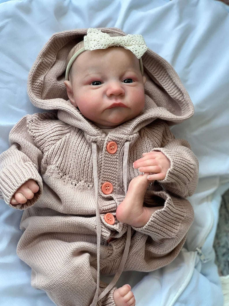 Realistic Reborn Baby Dolls 19 Inch Soft Silicone Realistic Newborn Babies Doll That Look Real Baby Adorable Awake Girls 3D Skin Visible Veins Collectible Art Doll for 3+ Year Old Girls