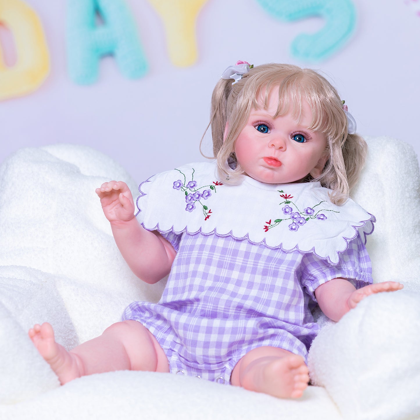 Realistic Visible Veins Lifelike Reborn Baby Dolls Toddler Princess Girls With Long Hair That Look Real Life Baby Dolls 24 Inch 60CM Doll Toys Gift For 3+ Year Old Girls