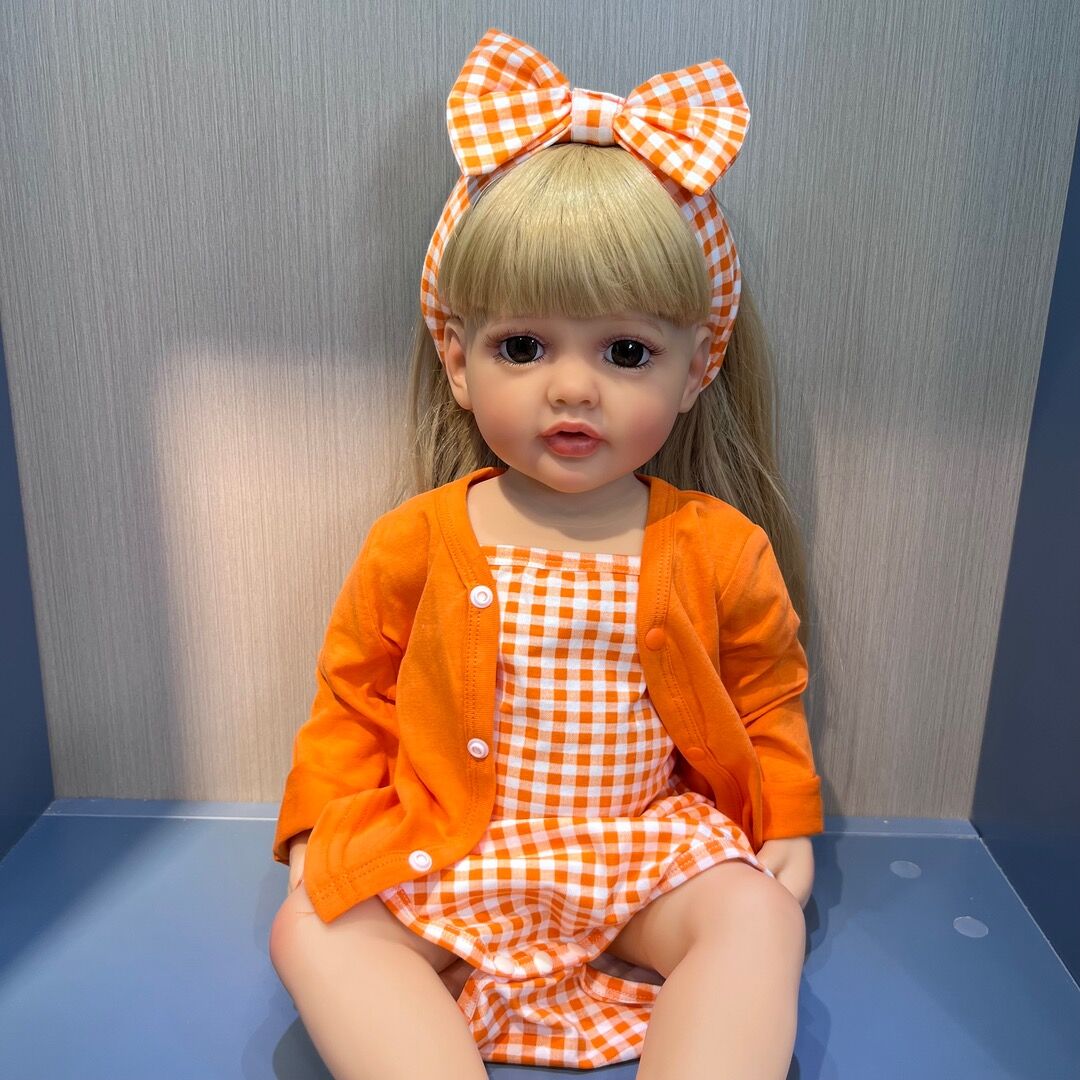 lifelike reborn baby dolls that look real life like babies doll realistic newborn baby dolls for 3+ year old girls reborn toddler dolls beautiful adorable long hair birthday gift fo ags 3+ kids children fashion soft cloth body silicone open eyes smile cute baby