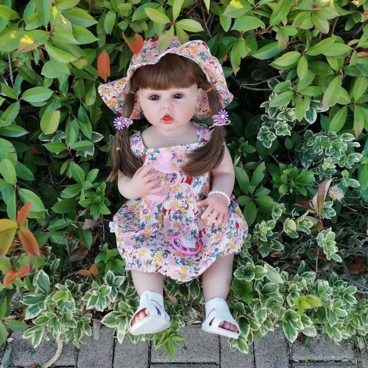 Washable Full Body Silicone Baby Dolls Toddler Princess Girls 22 Inches 55cm Lifelike Realistic Newborn Babies Doll Cuddly Toys Gift for Ages 3+ Kids