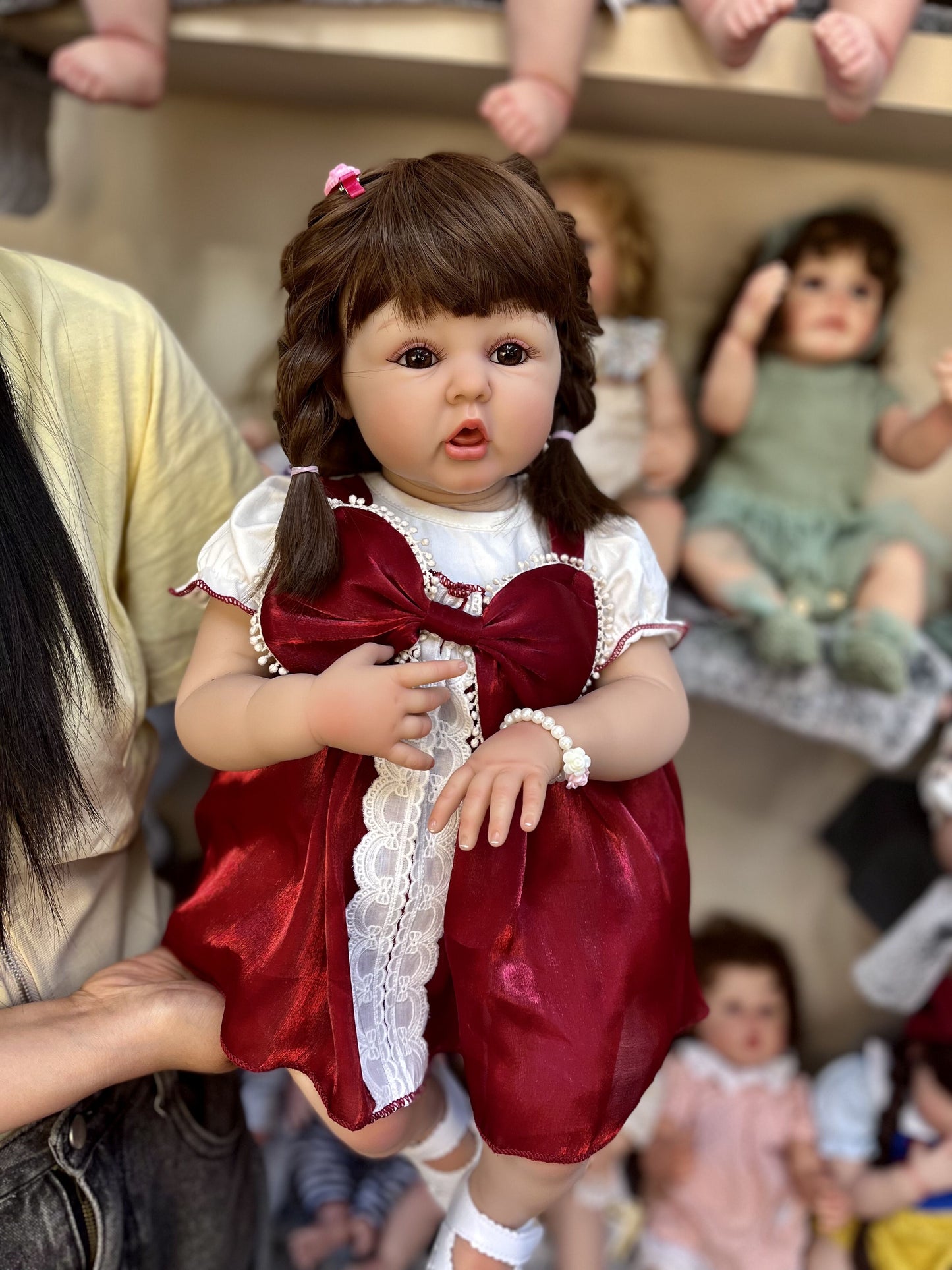60 cm lifelike baby dolls | reborn baby dolls | realistic baby dolls| newborn baby dolls | real life baby dolls | rebron baby dolls toddler | lifelike toddler dolls | therapy dolls for adults | anatomically correct baby girl doll | infant baby doll | gift for kids ages 3+ girl | reborn baby dolls full body silicone | weighted cloth body | birthday gift | collection | girl | boys | mother | daughter | granddaughter | sleeping |real look real baby dolls that look real looking | reborn toddler dolls | mnmj
