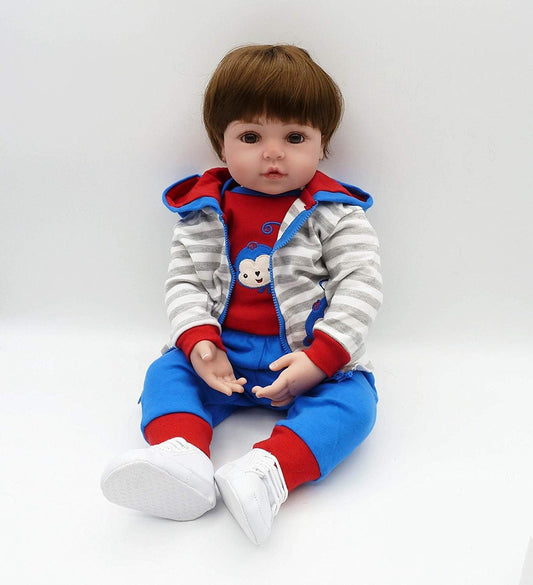 MNMJ lifelike reborn baby dolls - 18-inch baby soft body realistic newborn baby dolls poseable real like baby dolls adorable sleeping girl with feeding accessories gift for kids 3+ year girl