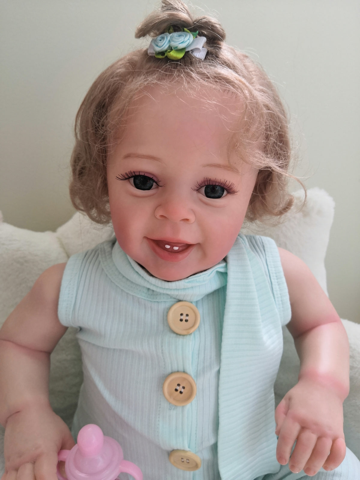 24 Inch Silicone Lifelike  Reborn Baby Dolls Toddler Princess Girls 60CM Weighted Soft Cloth Realistic Baby Doll That Look Real Newborn Babies 3D Skin Visible Veins Collectible Art Doll Toy for Ages 3+ Girls