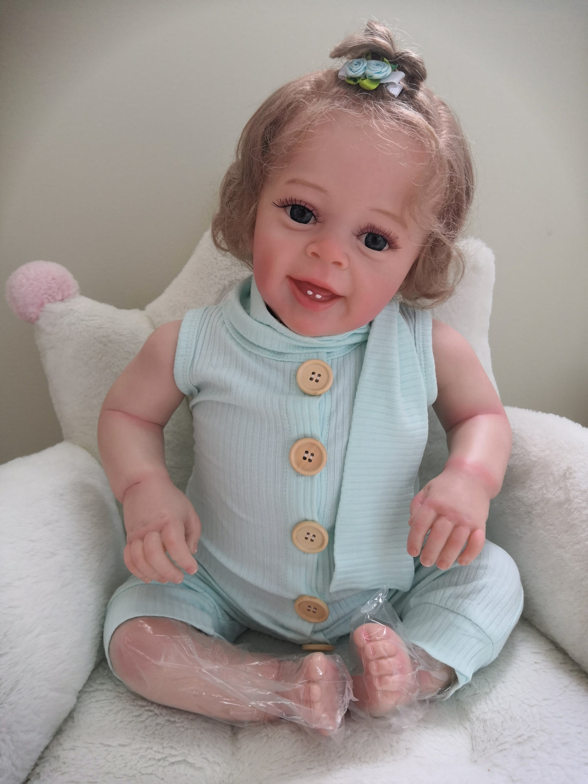 Real pics- 24 Black Skin Reborn Baby Doll Girl 3D Newborn Lifelike Toddler  Gift