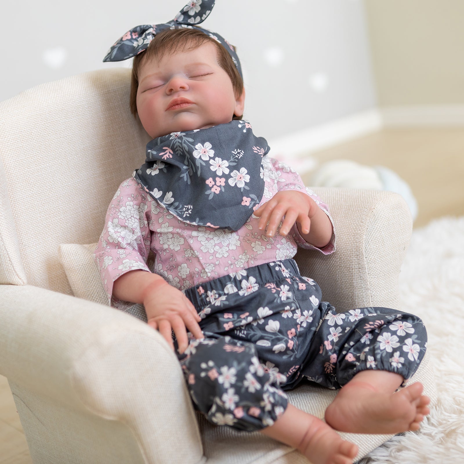 55CM Real Newborn Baby Size Lifelike Sleeping Girls Realistic Reborn Baby Dolls That Look Real Toys Gift For Kids Ages 3+