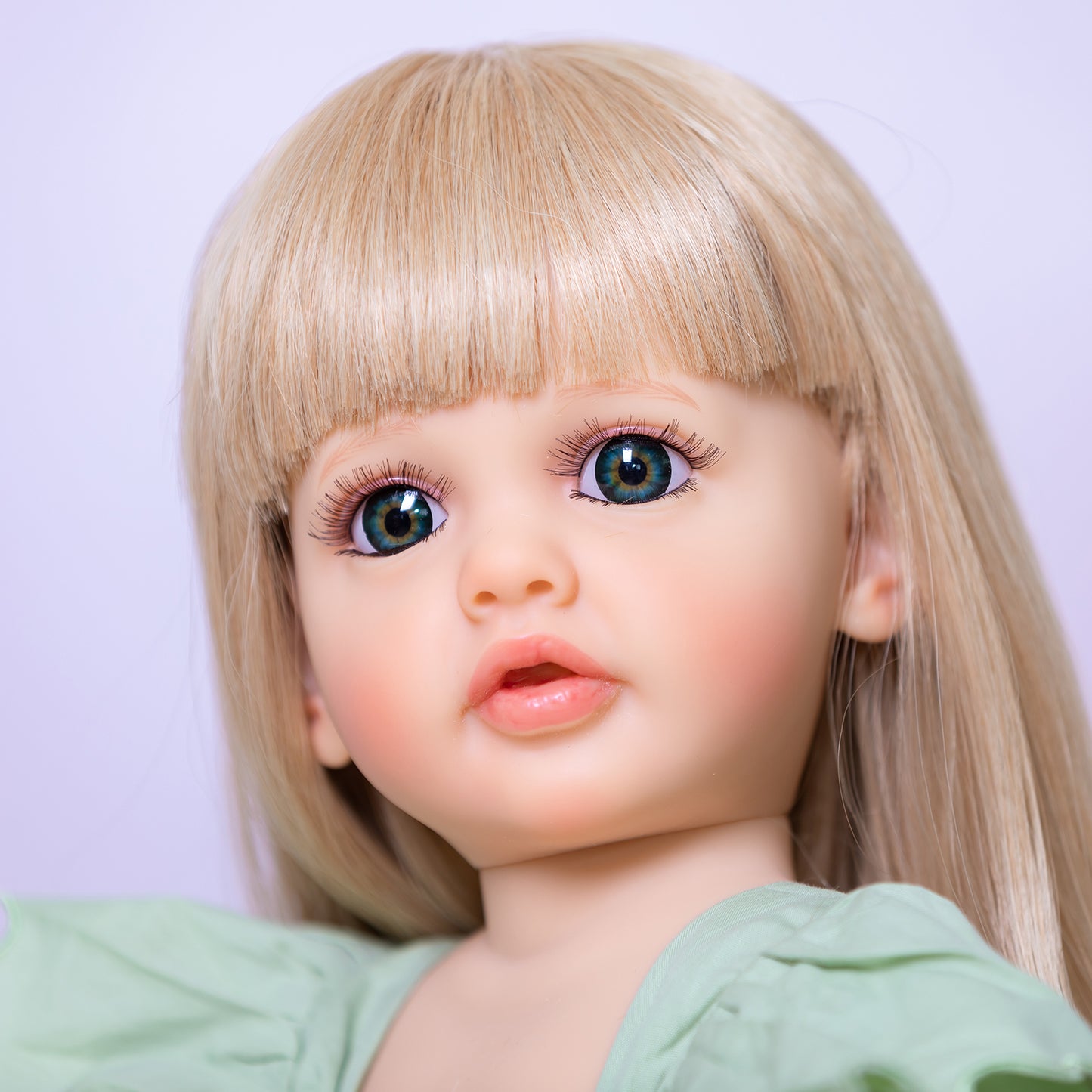 Beautiful Blonde Long Hair Princess Girls Realistic Reborn Baby Dolls Silicone Full Body Lifelike Toddler Dolls That Look Real 22 Inch 55CM Real Newborn Babies Size Reborn Dolls Toys Gifts For Ages 3+